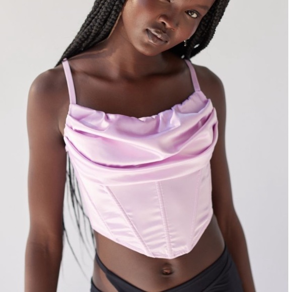 UO Lexi Satin Cowl Corset Top - Picture 2 of 5